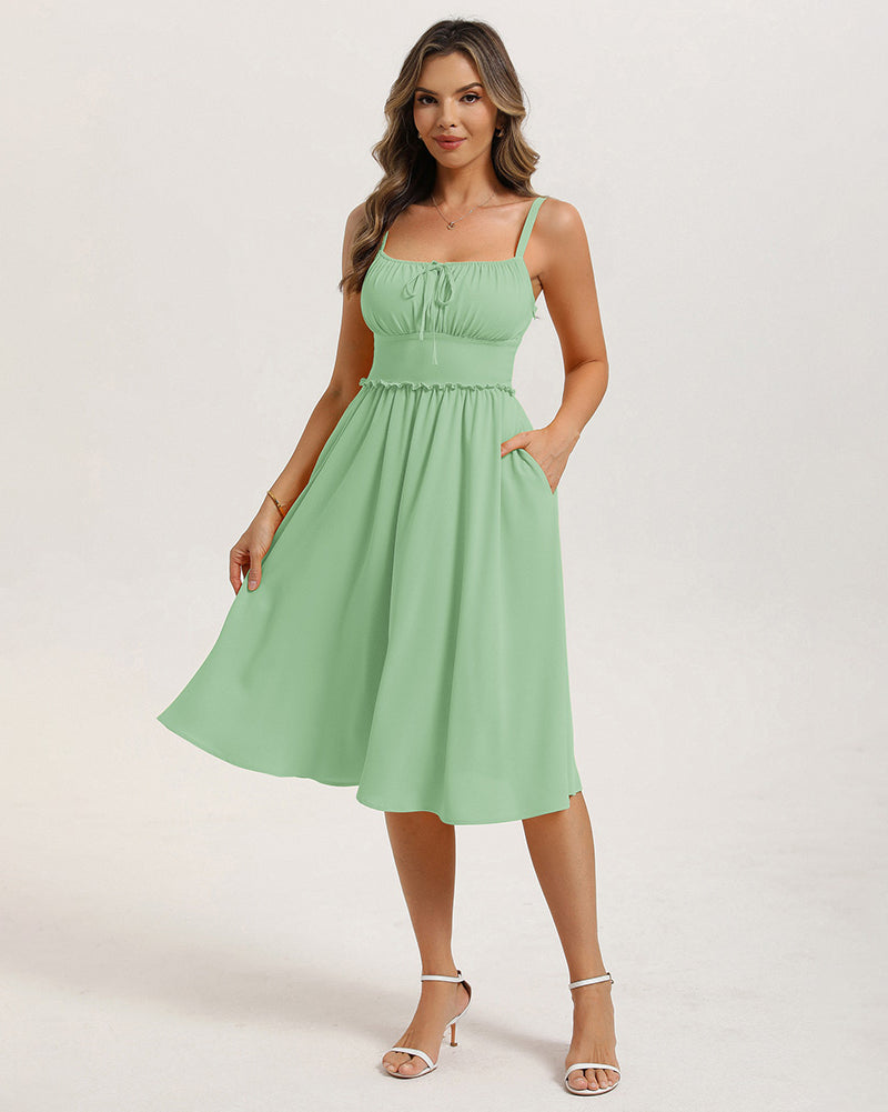 belle poque Summer Dress for Women 2026 Sleeveless Sundress Flowy Wedding Guest Dresses