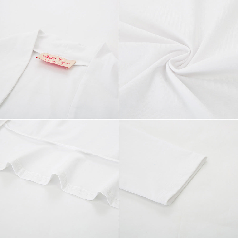 belle poque Bundle Deal Women's Vintage Long Sleeve Open Front Ruffled Hem Cotton Bolero Shrug