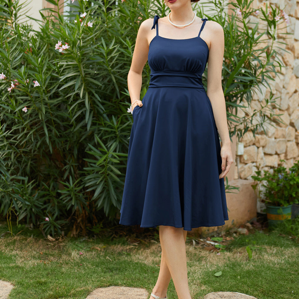 belle poque 2026 Summer Dresses for Women Midi Sun Dress Cute Date Casual Dress with Pockets