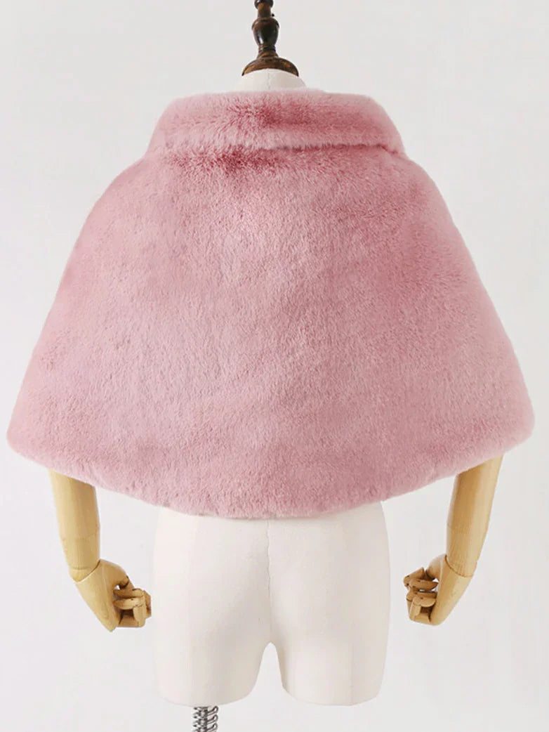 belle poque 2025 Winter Soft Faux Fur Thick Shawl/Coats