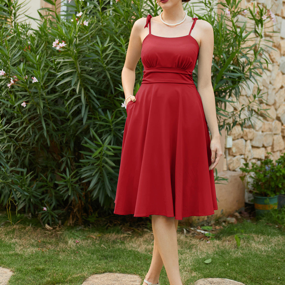 belle poque 2026 Summer Dresses for Women Midi Sun Dress Cute Date Casual Dress with Pockets