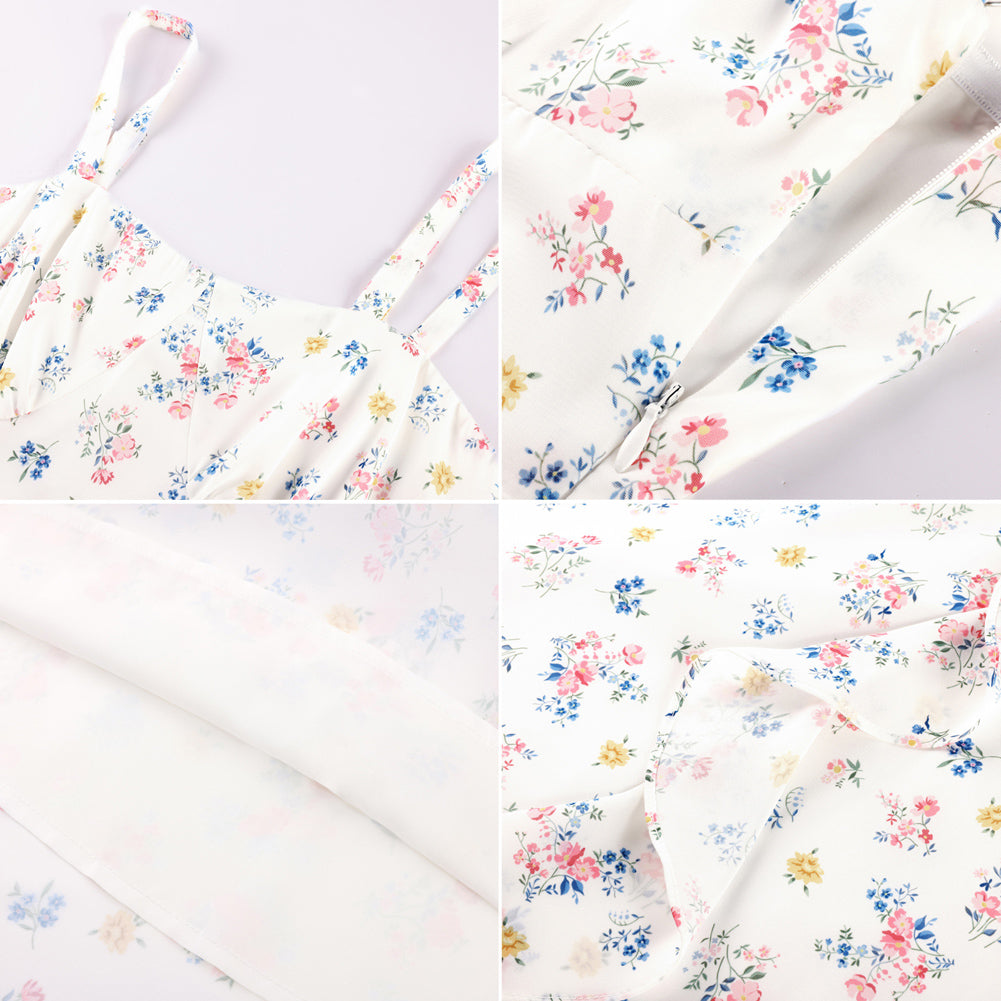 belle poque Long Fairy Dress with Ruffle Trim Empire Waist Dress for Women Summer