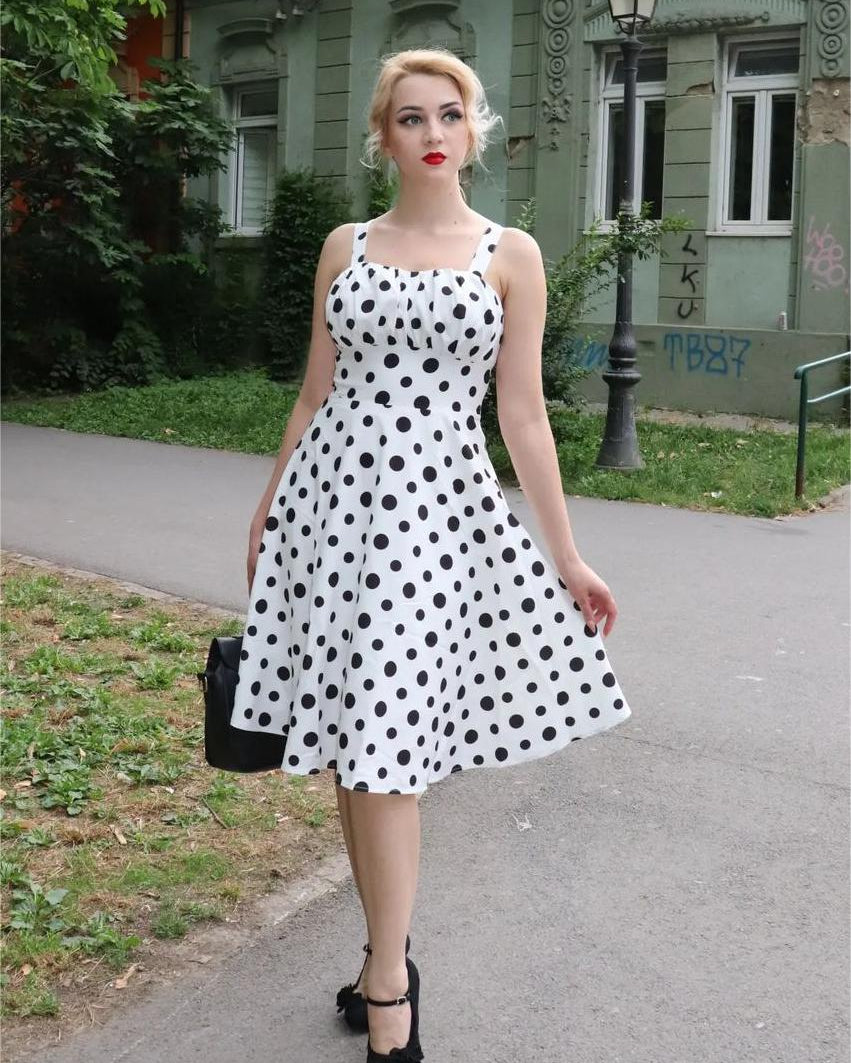 belle poque Vintage Two-Way Defined Waist Dress Ruched Bodice Flared A-Line Dress