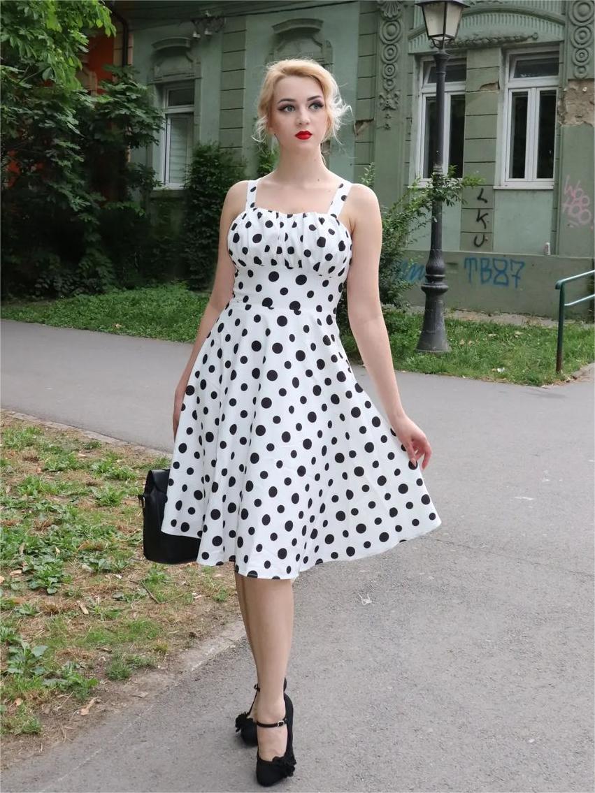 belle poque Vintage Two-Way Defined Waist Dress Ruched Bodice Flared A-Line Dress