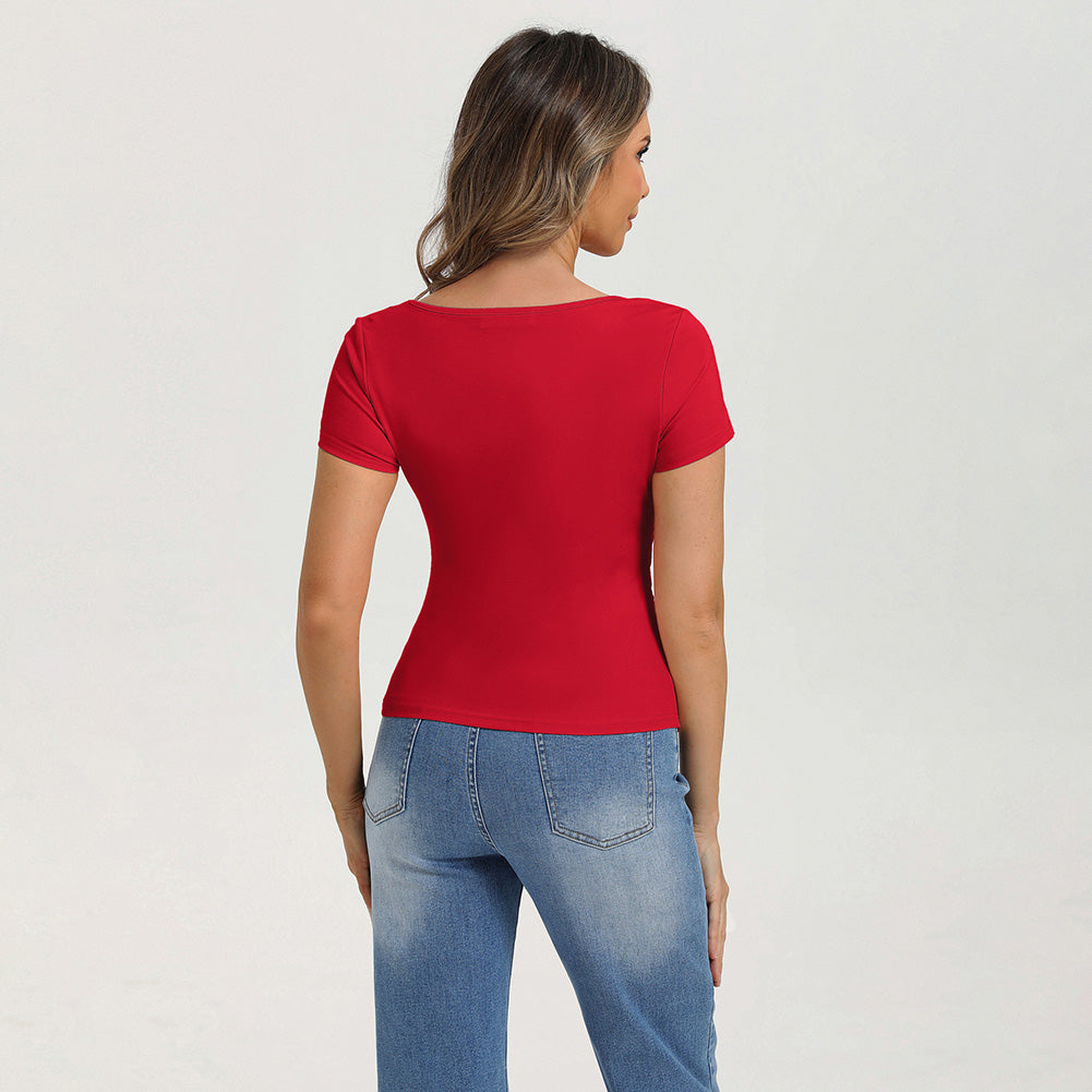 belle poque 2026 Women's Tops Pleated Bow Tie Front Shirts Spring Summer Casual Knit Top