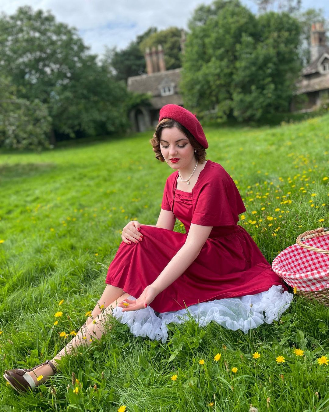 belle poque Vintage Fans Look of Vintage Square Neck Cape A-line Midi Dress Elegant Wedding Guest Cocktail Flowy Swing Dress