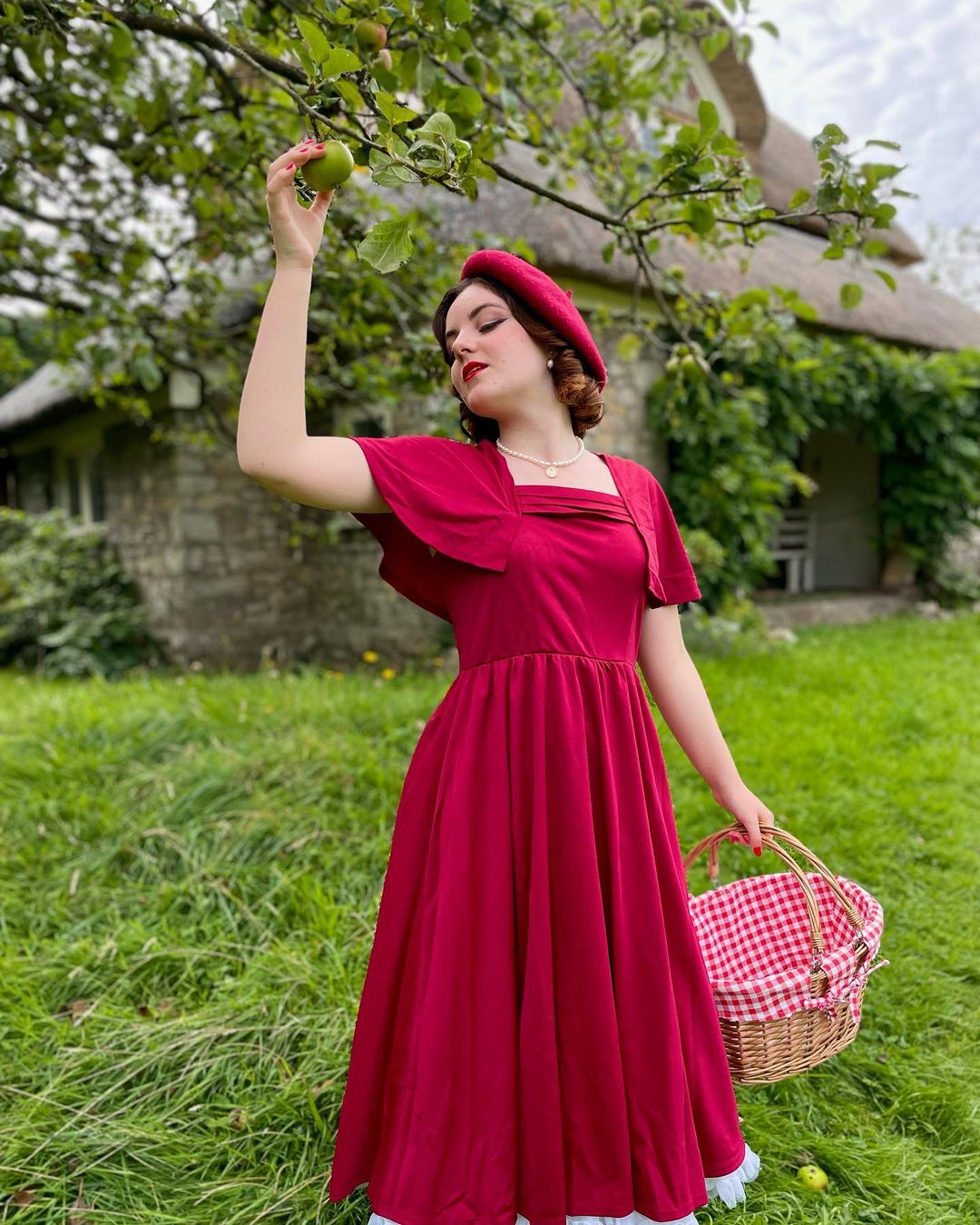 belle poque Vintage Fans Look of Vintage Square Neck Cape A-line Midi Dress Elegant Wedding Guest Cocktail Flowy Swing Dress