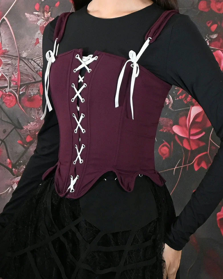 belle poque Victoria Stretch Twill Cotton Herringbone Corset Tops