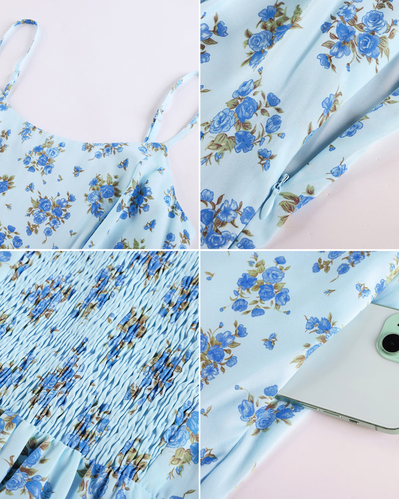 belle poque Floral Dress for Women 2026 Summer Sleeveless Midi A-line Beach Sundresses