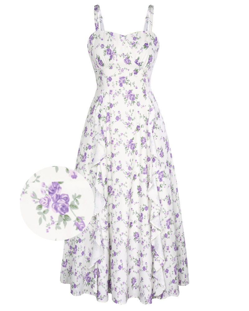 belle poque Sun Slip Dresses for Women Boho Maxi Dresses Casual Spaghetti Ruffle Dress