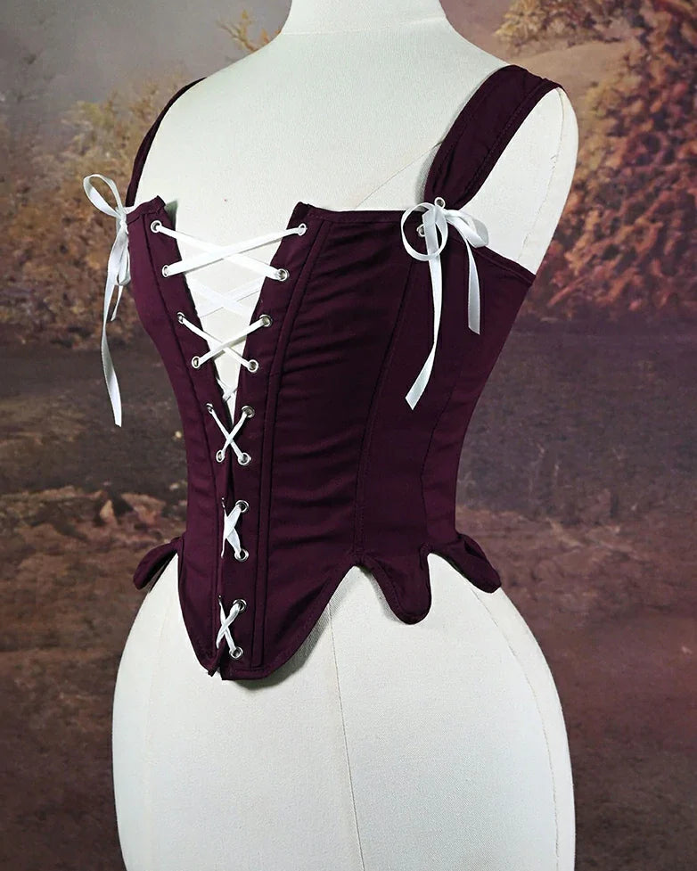 belle poque Victoria Stretch Twill Cotton Herringbone Corset Tops