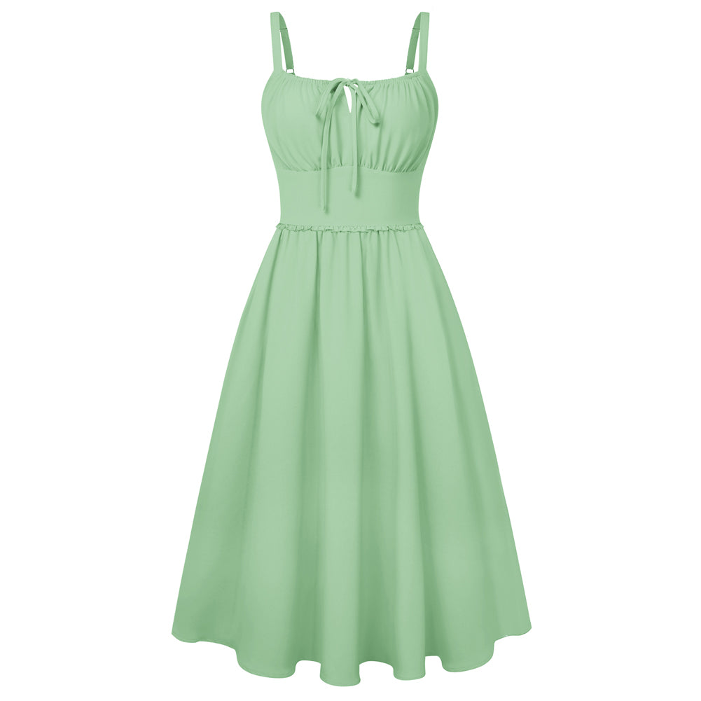belle poque Summer Dress for Women 2026 Sleeveless Sundress Flowy Wedding Guest Dresses Green