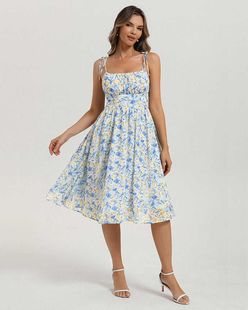 belle poque Women Midi Sundress 2026 Summer Spring Vacation Dresses with Pockets