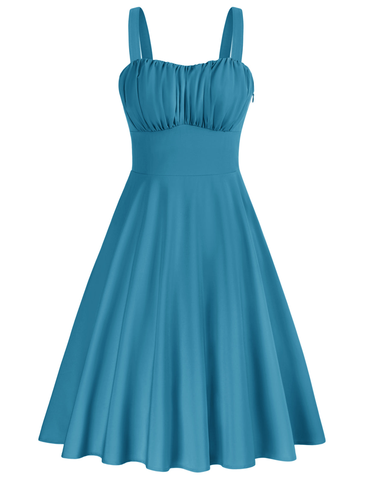 belle poque Vintage Two-Way Defined Waist Dress Ruched Bodice Flared A-Line Dress