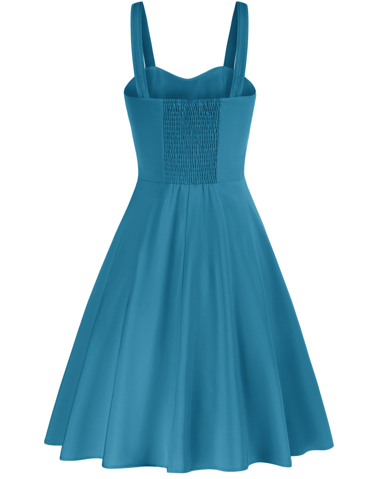 belle poque Vintage Two-Way Defined Waist Dress Ruched Bodice Flared A-Line Dress