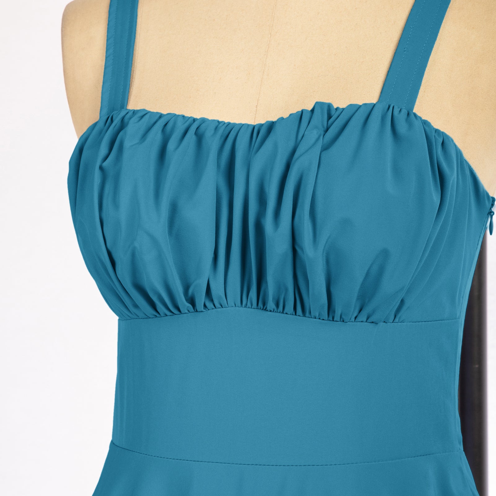 belle poque Vintage Two-Way Defined Waist Dress Ruched Bodice Flared A-Line Dress