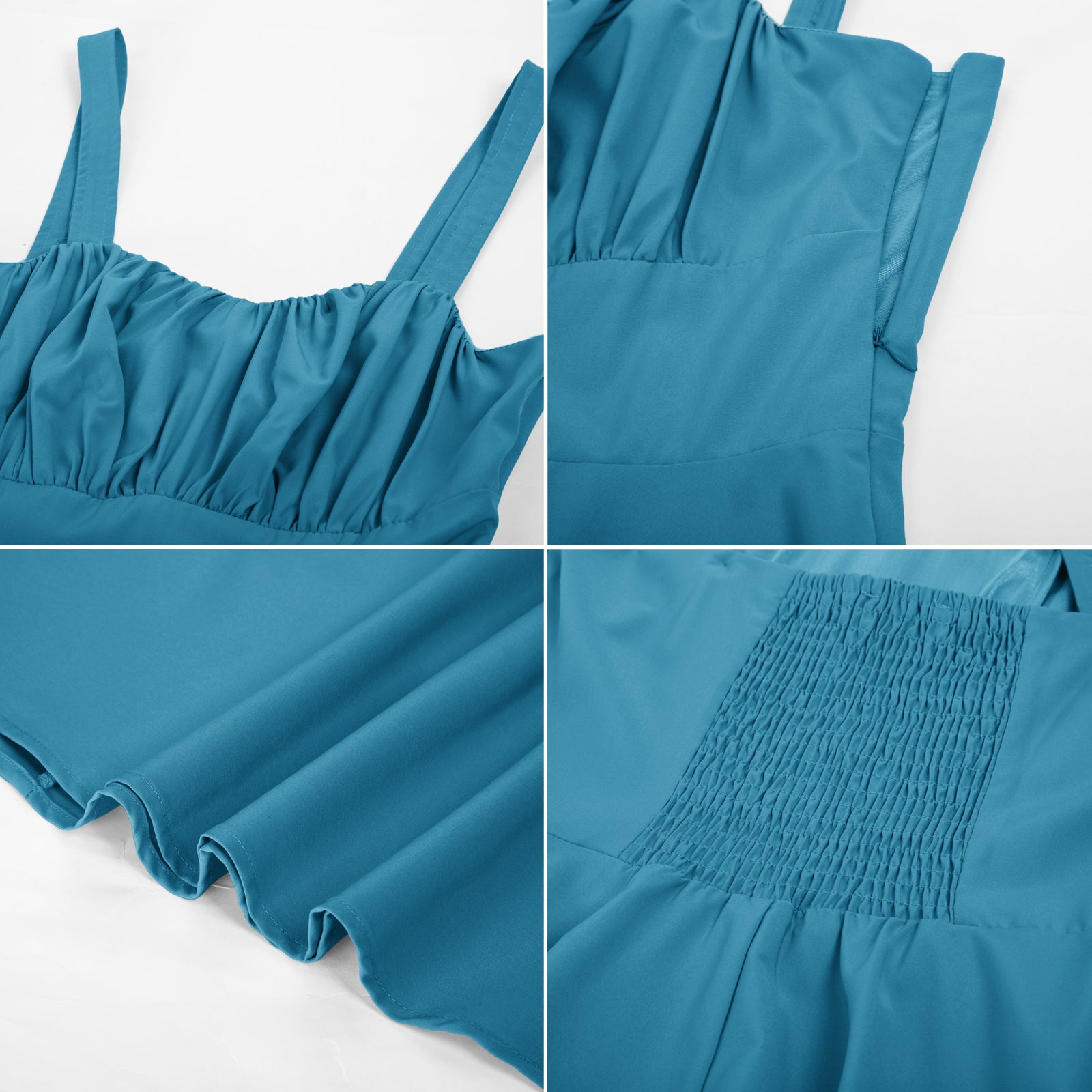 belle poque Vintage Two-Way Defined Waist Dress Ruched Bodice Flared A-Line Dress