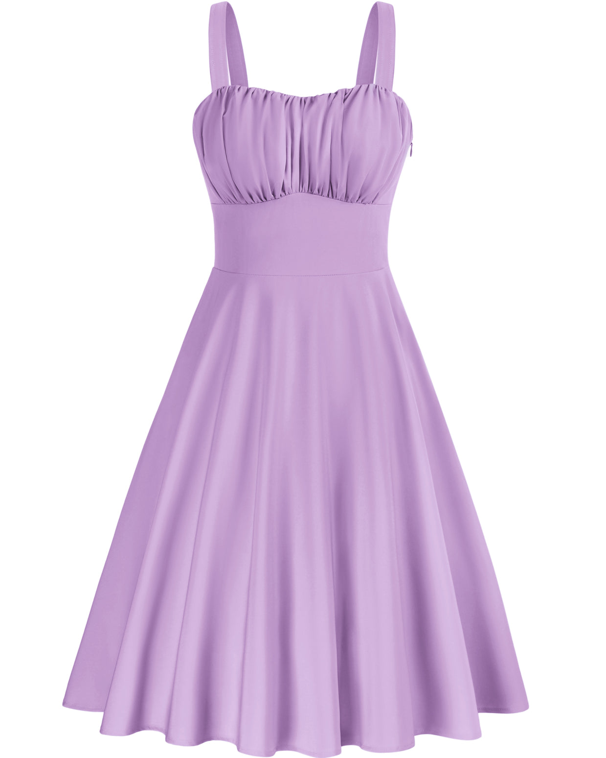 belle poque Vintage Two-Way Defined Waist Dress Ruched Bodice Flared A-Line Dress