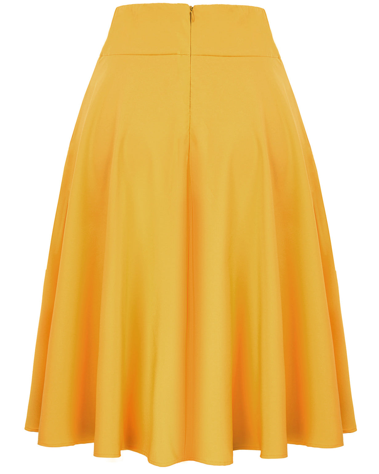 belle poque Women's High Waist A-Line Pockets Skirt Skater Flared Midi Skirt Vinage Skirt