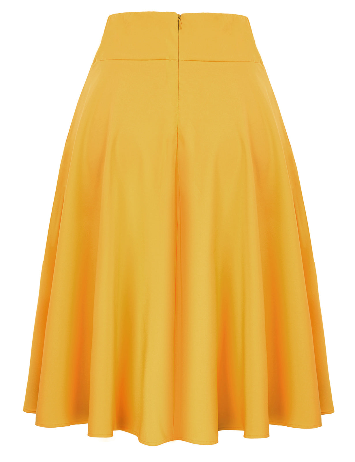 belle poque Women's High Waist A-Line Pockets Skirt Skater Flared Midi Skirt