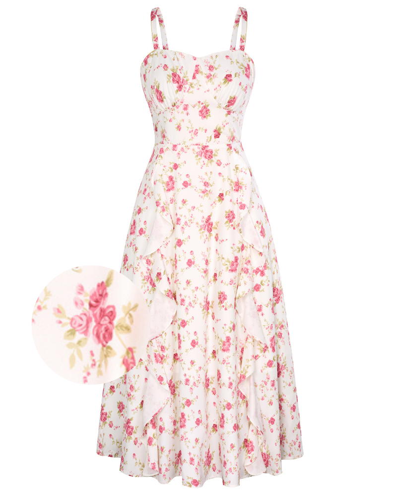 belle poque Sun Slip Dresses for Women Boho Maxi Dresses Casual Spaghetti Ruffle Dress