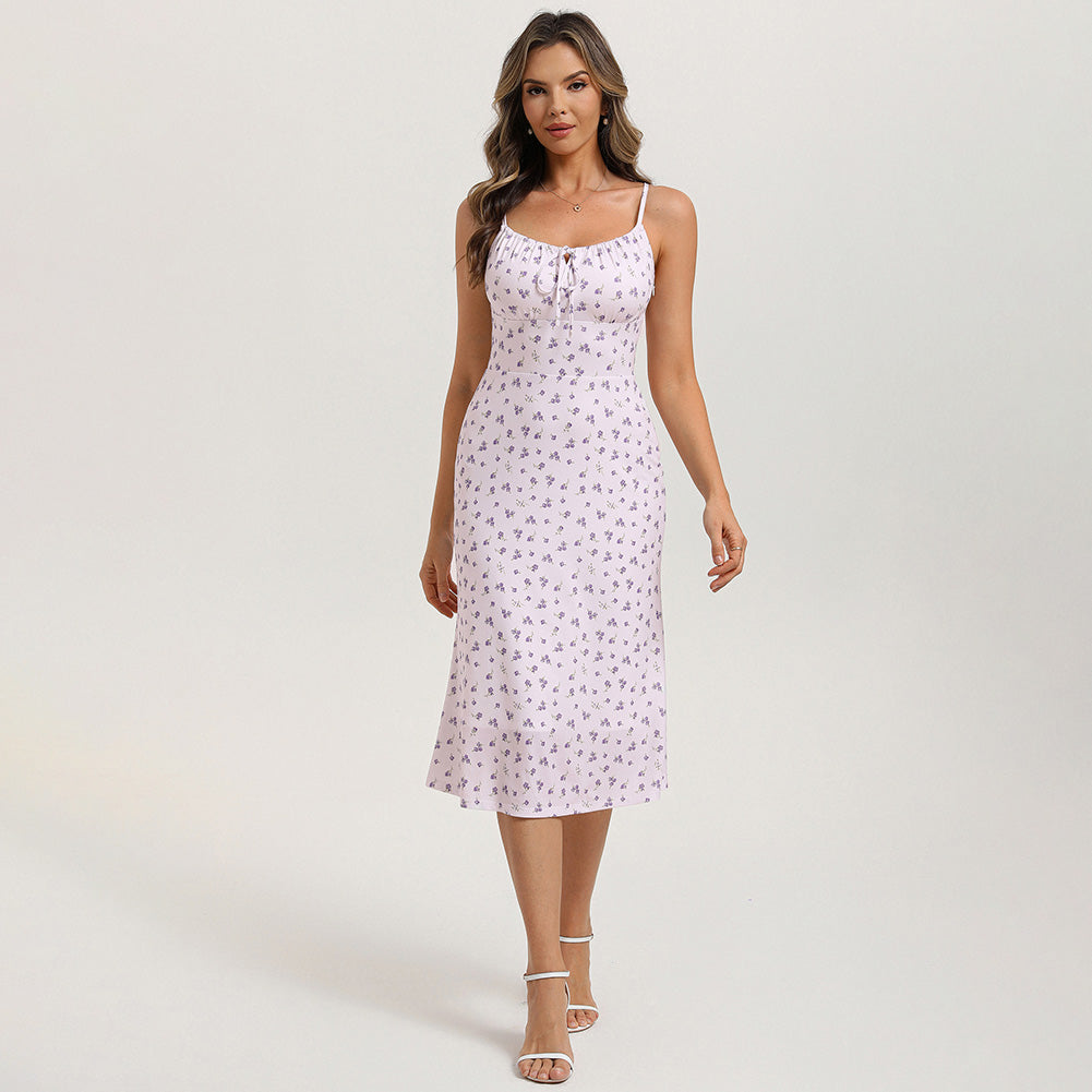 belle poque Women Vintage Mermaid Dress Tie Square Neck Bodycon Dress