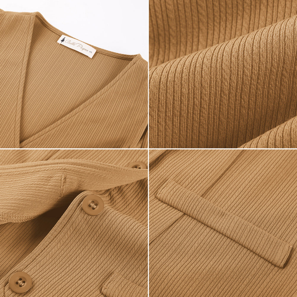 belle poque Women’s Vest Top Trendy Knitted Waistcoat Button Down Tops Suit Vest Tops