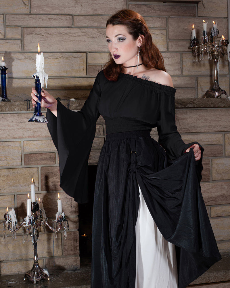 belle poque Vintage Renaissance Medieval Gothic Victorian Bell Sleeves Tops