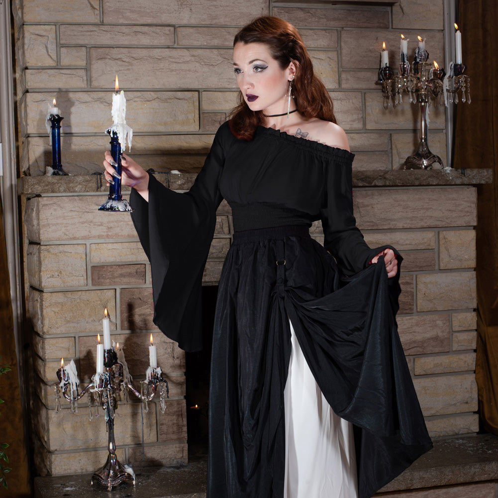belle poque Vintage Renaissance Medieval Gothic Victorian Bell Sleeves Tops