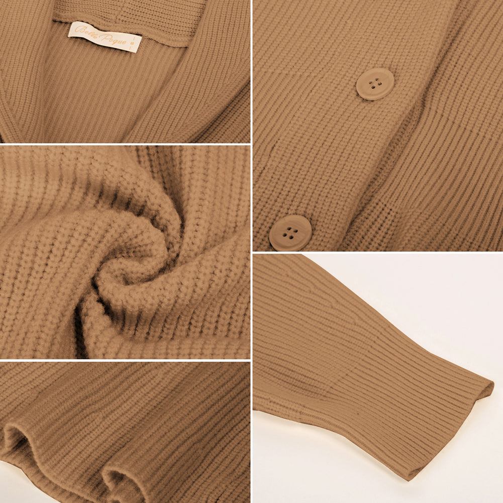 belle poque Vintage Cardigan Sweater Shawl Lapel Button Down Sweater Outwear Coat