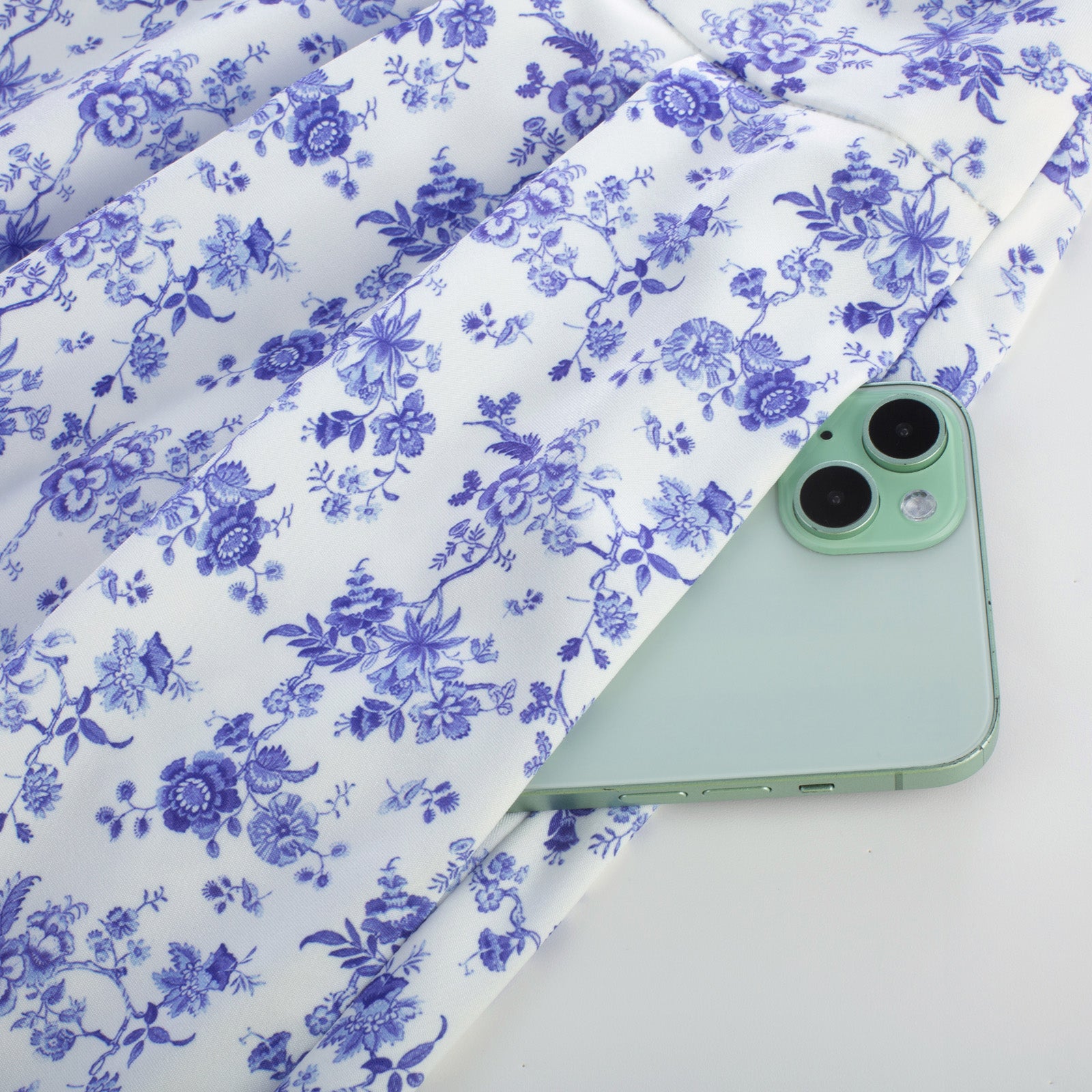 belle poque Pleated Buttons Decorated Elastic Waist High Waist Swing A-Line Skirt with Pockets