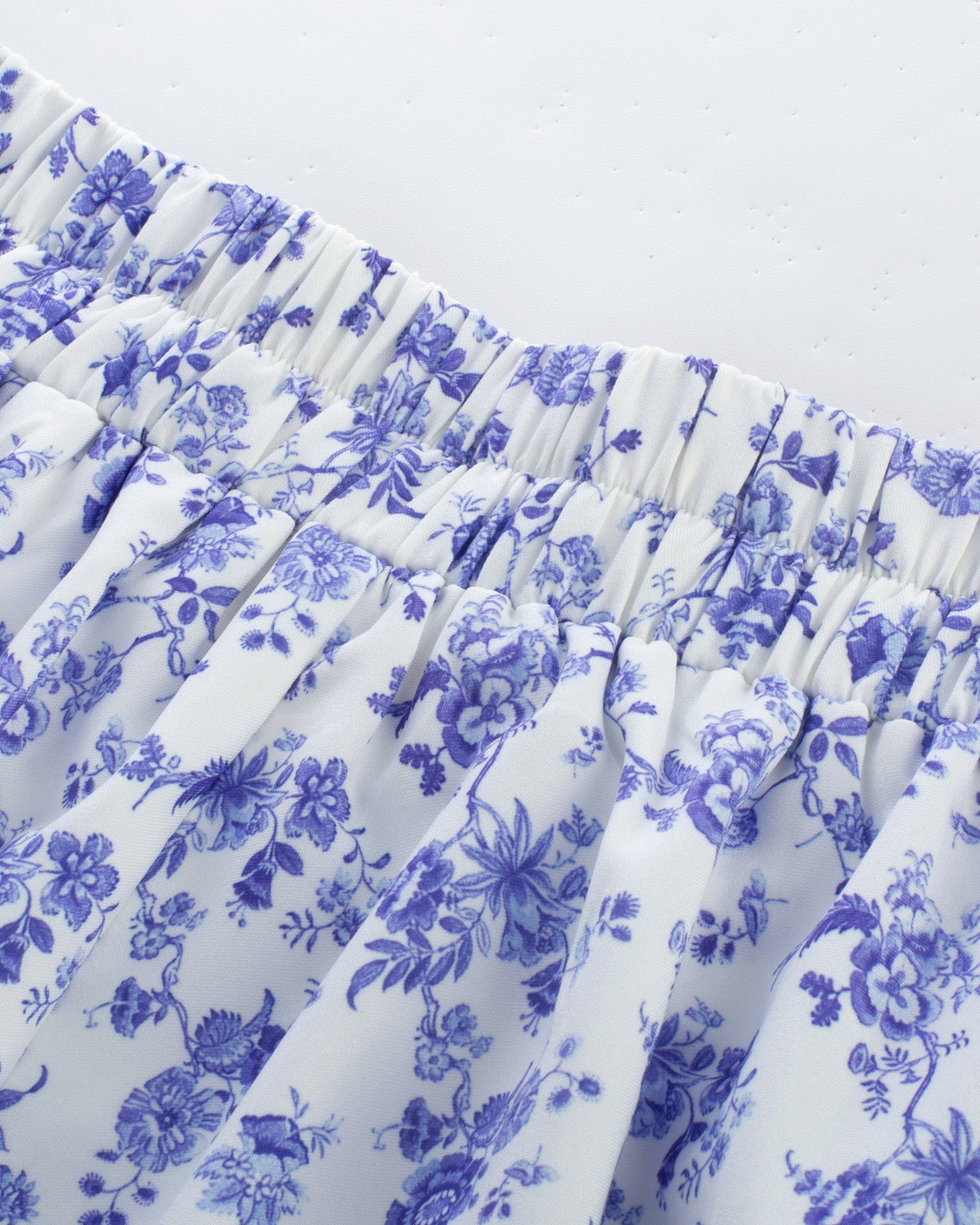 belle poque Pleated Buttons Decorated Elastic Waist High Waist Swing A-Line Skirt with Pockets