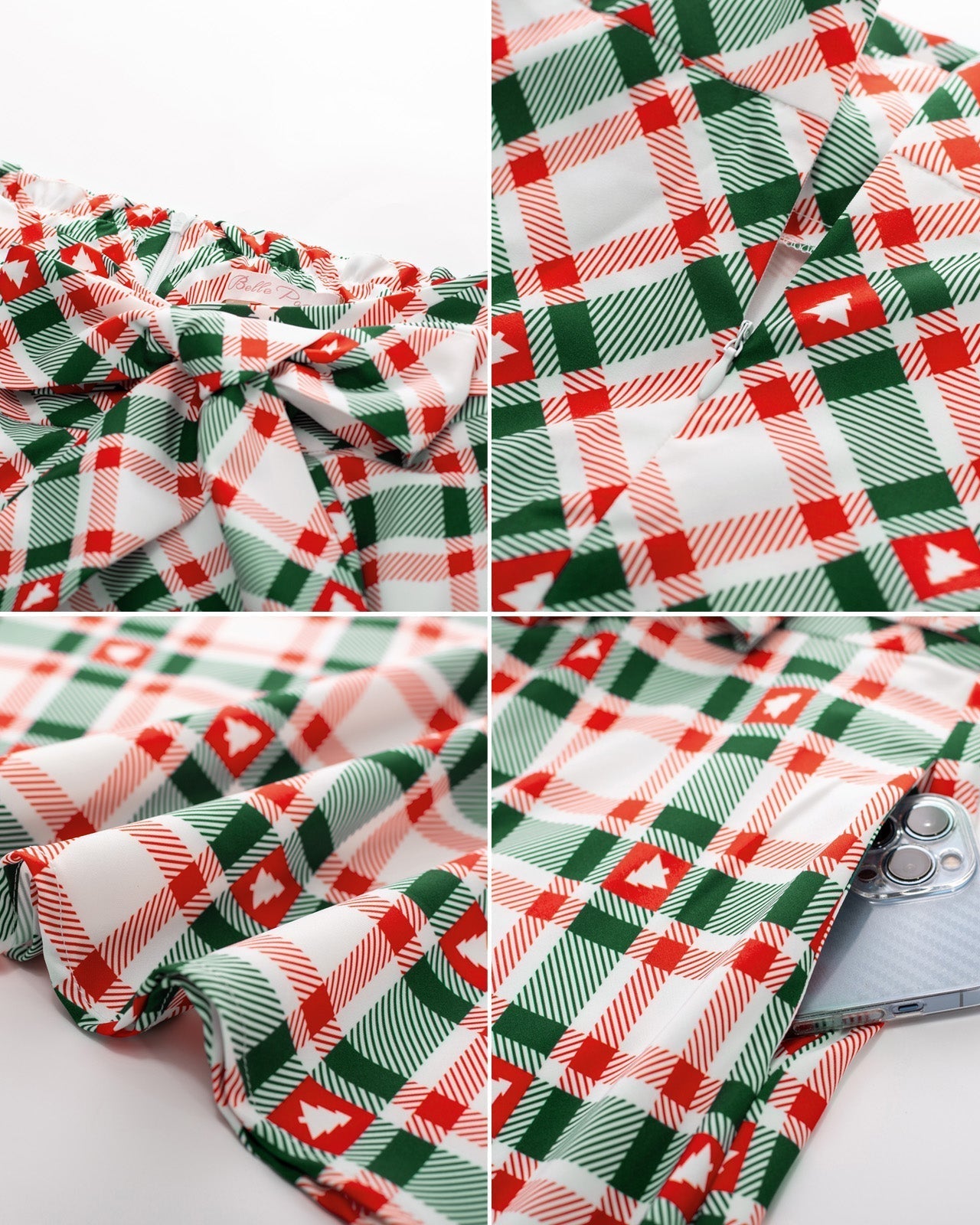 belle poque Women's High Waist A-Line Pockets Skirt Skater Flared Midi Skirt