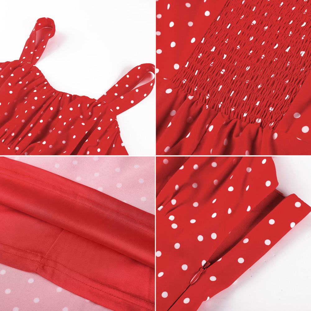 belle poque 1950s Women's Vintage Dresses Ruched Summer Cute Flowy Swing Midi Dress