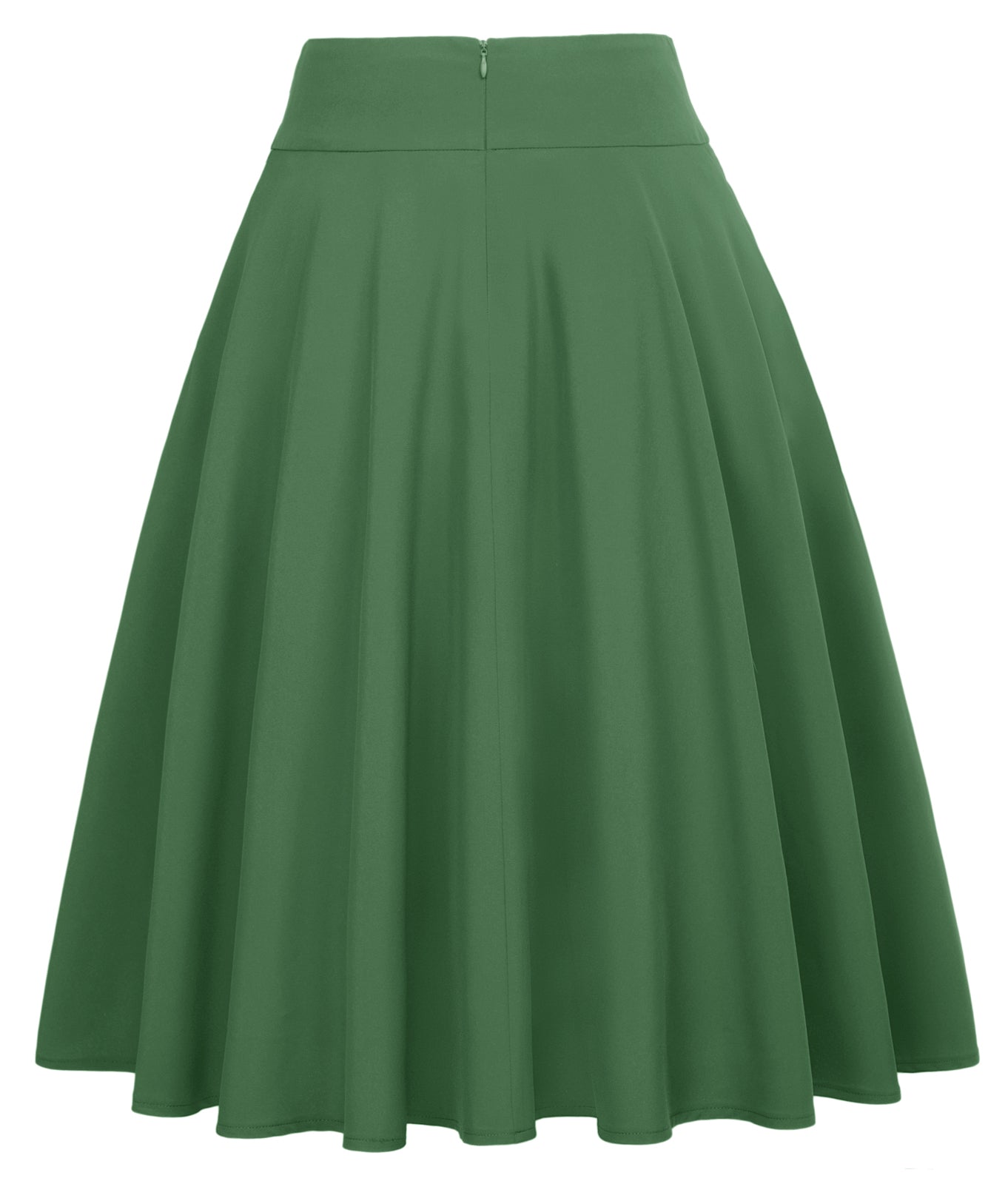 belle poque Women's High Waist A-Line Pockets Skirt Skater Flared Midi Skirt