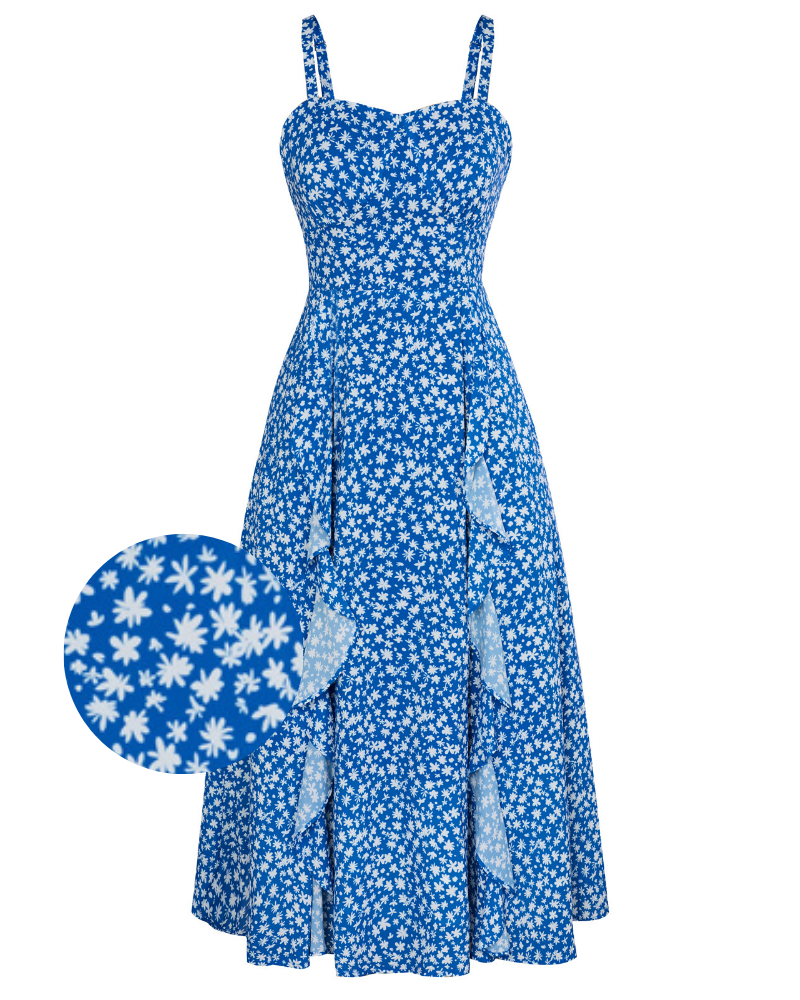 belle poque Sun Slip Dresses for Women Boho Maxi Dresses Casual Spaghetti Ruffle Dress