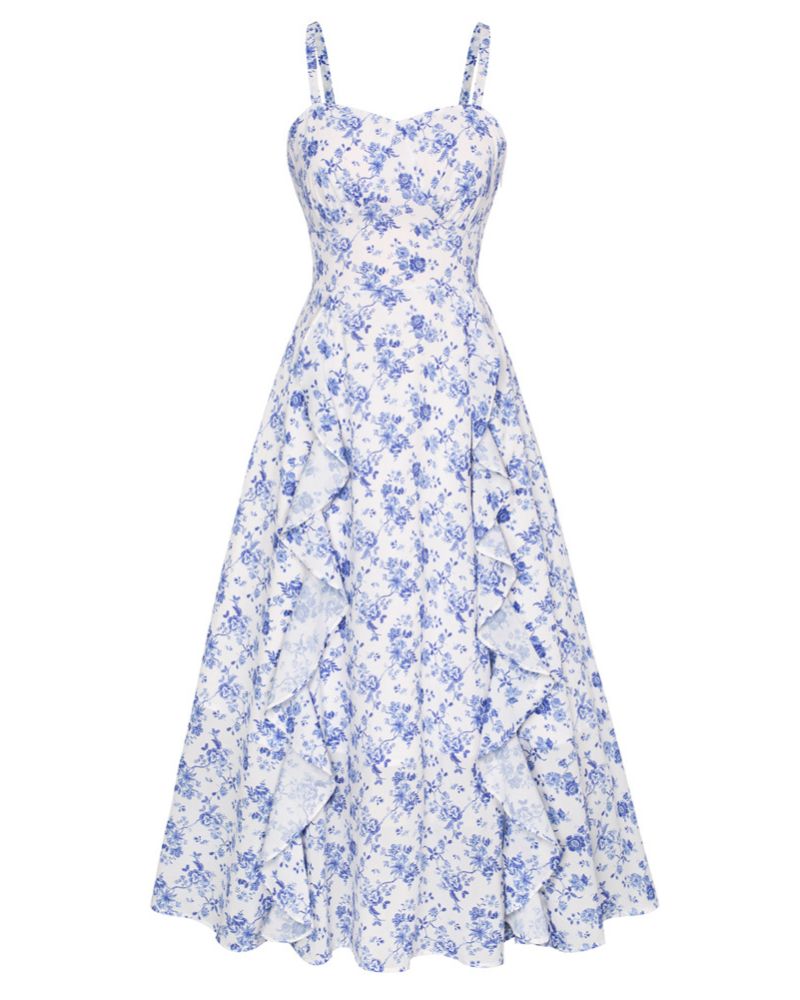 belle poque Sun Slip Dresses for Women Boho Maxi Dresses Casual Spaghetti Ruffle Dress Purple