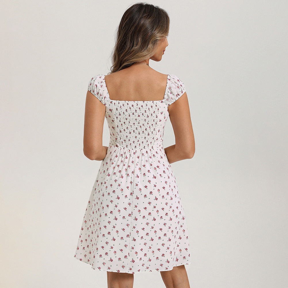 belle poque Mini Floral Dress 2026 Cap Sleeve Flowy Date Short Cute Dress