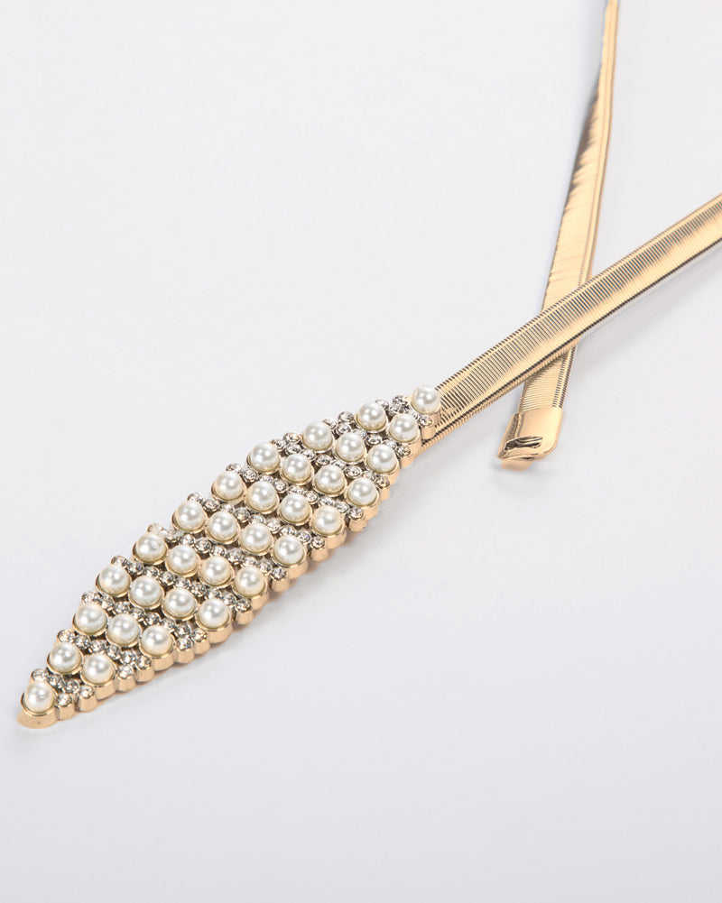 belle poque Skinny Punk Elastic Alloy Belt