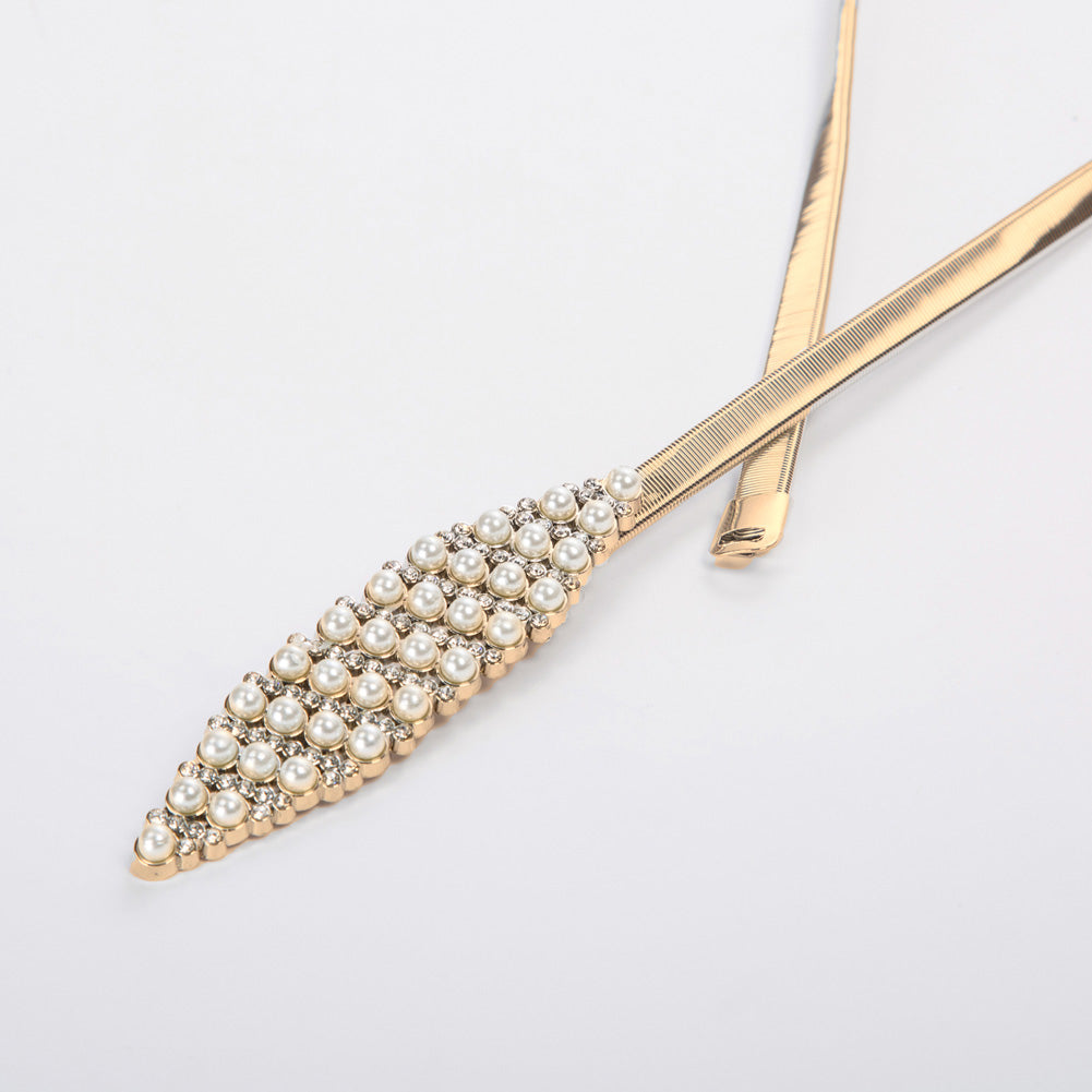 belle poque Skinny Punk Elastic Alloy Belt