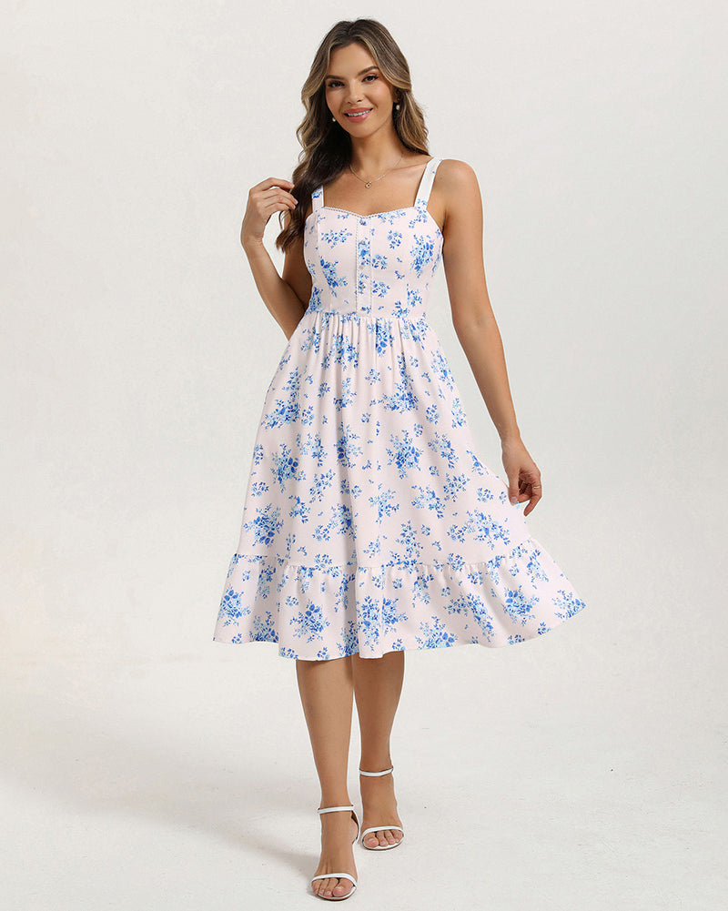 belle poque Wedding Guest Dress for Women 2026 Flowy Sundress with Pockets
