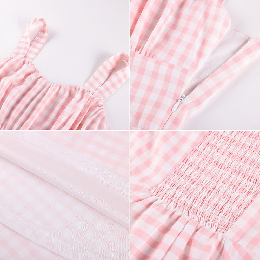 belle poque 1950s Women's Vintage Dresses Ruched Summer Cute Flowy Swing Midi Dress