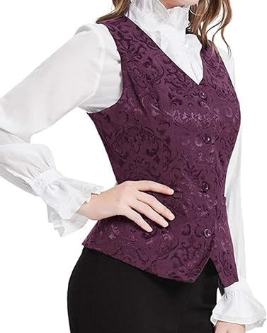 belle poque Waistcoat Vest Vintage Steampunk Dress Jacquard Jacket