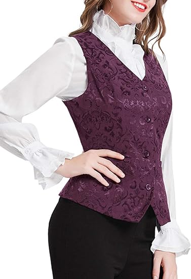 belle poque Waistcoat Vest Vintage Steampunk Dress Jacquard Jacket
