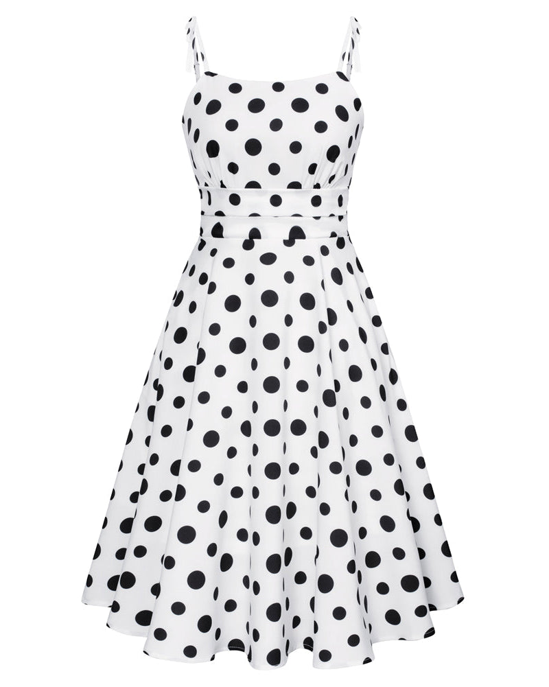 belle poque Summer Slip Dresses for Women Spaghetti Strap Midi Sun Dress Cute Casual Dress with Pockets Polka Dot