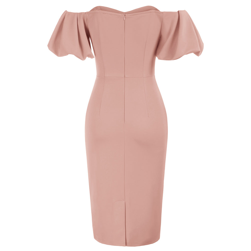 belle poque Two-Way Ruched Dress Spaghetti Straps Off-Shoulder Bodycon Slip Dress-Virtual Available Inventory