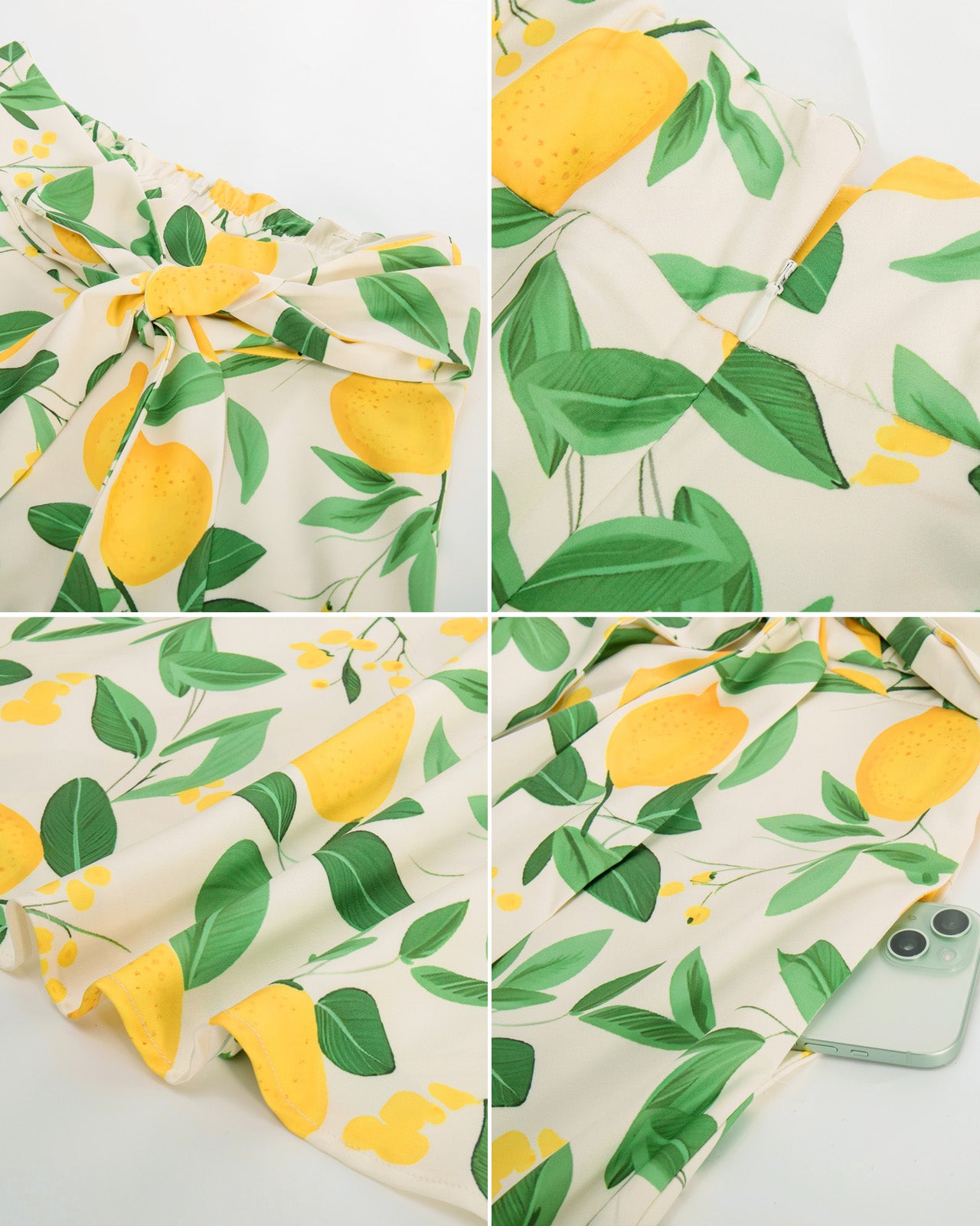 belle poque Floral Patterns Women's High Waist Bow Decorated A-Line Pockets Skirt