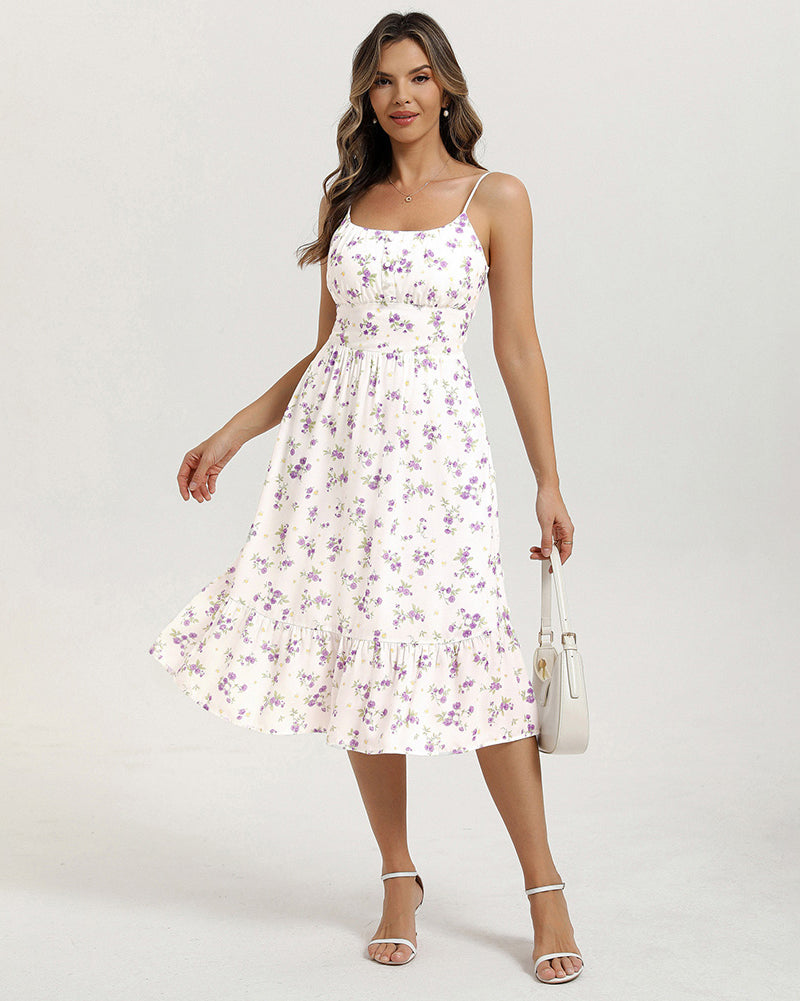 belle poque 2026 Floral Dress for Women Spring Summer Flowy Ruffle Midi Dresses