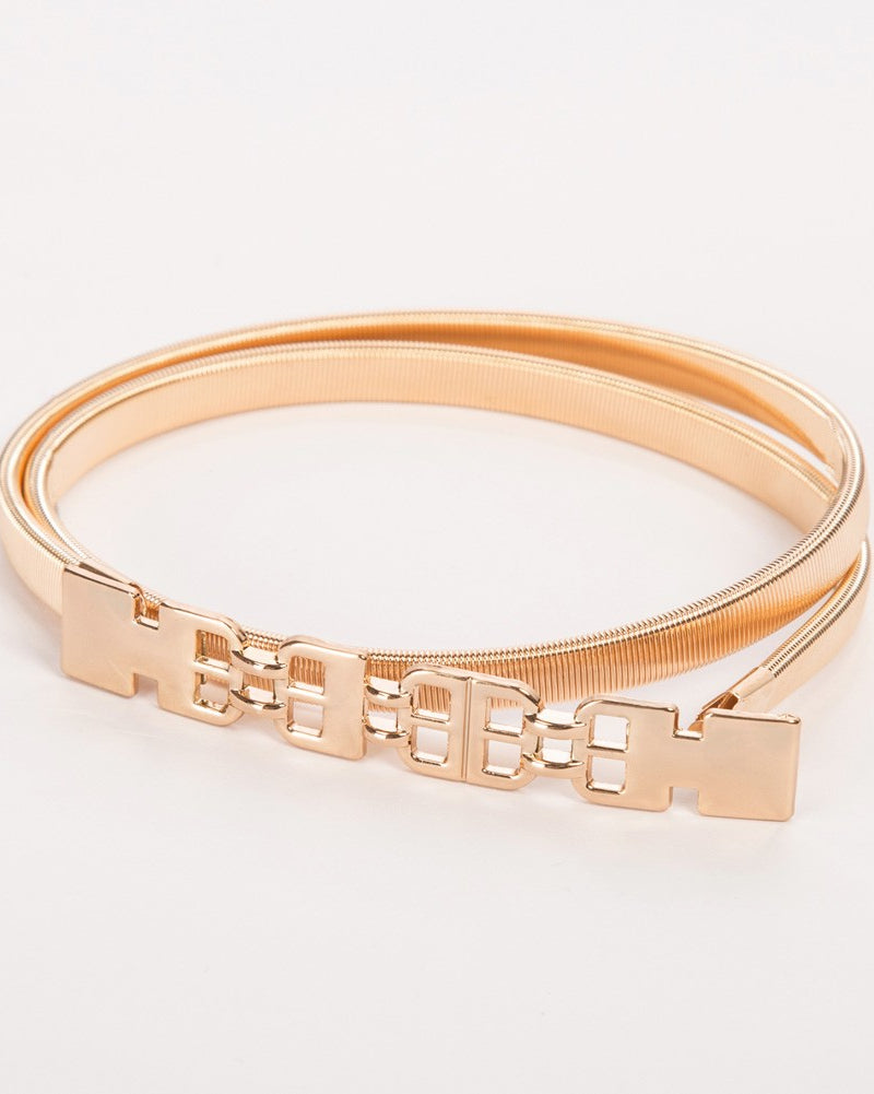 belle poque Skinny Punk Elastic Alloy Belt