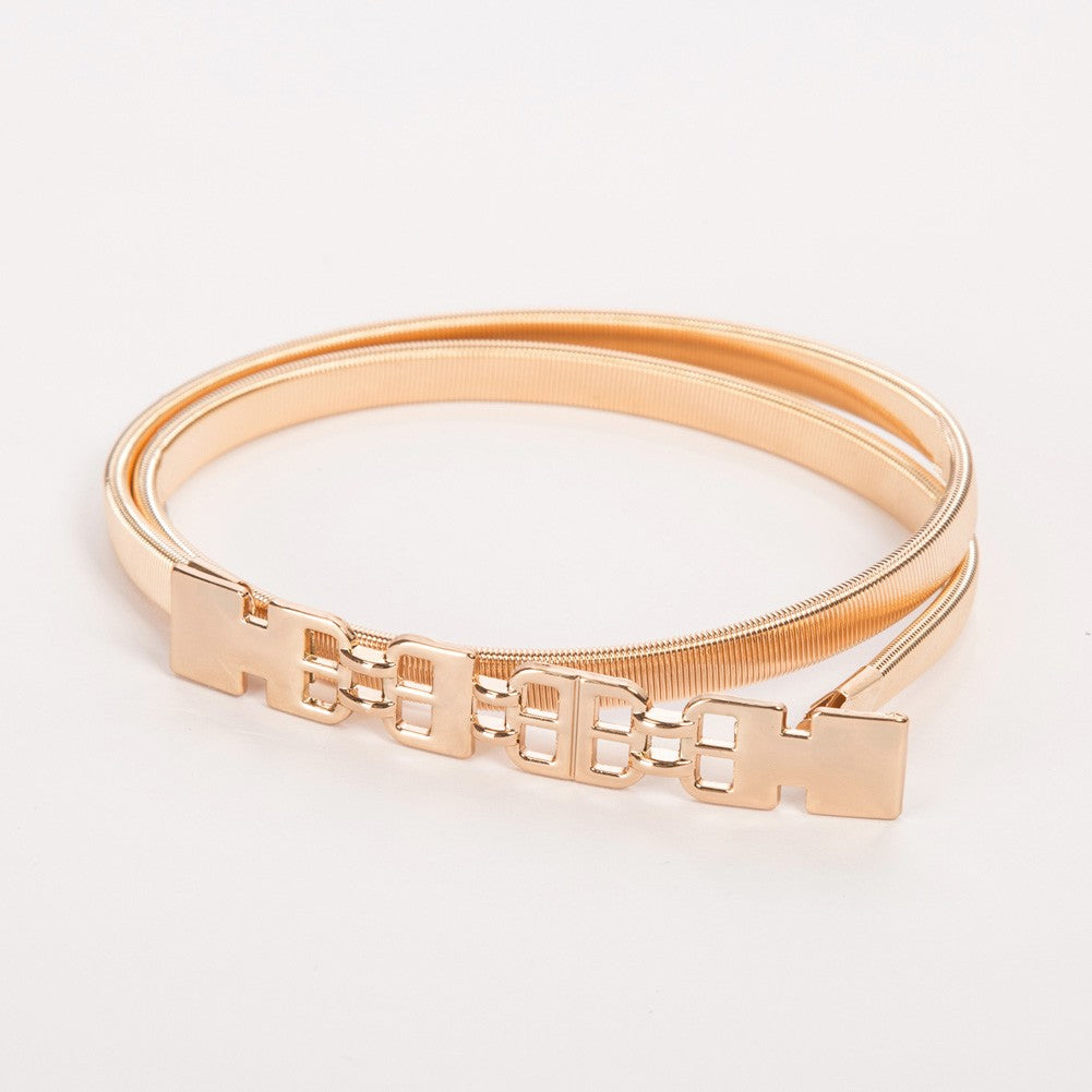 belle poque Skinny Punk Elastic Alloy Belt